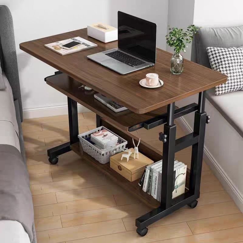 Desk Setup Wood - 可動式小型テーブル、ベッドサイドテーブル、寝室、家庭用デスク、寮、シンプルなレイジーリフティングコンピューターテーブル、ソファエッジ