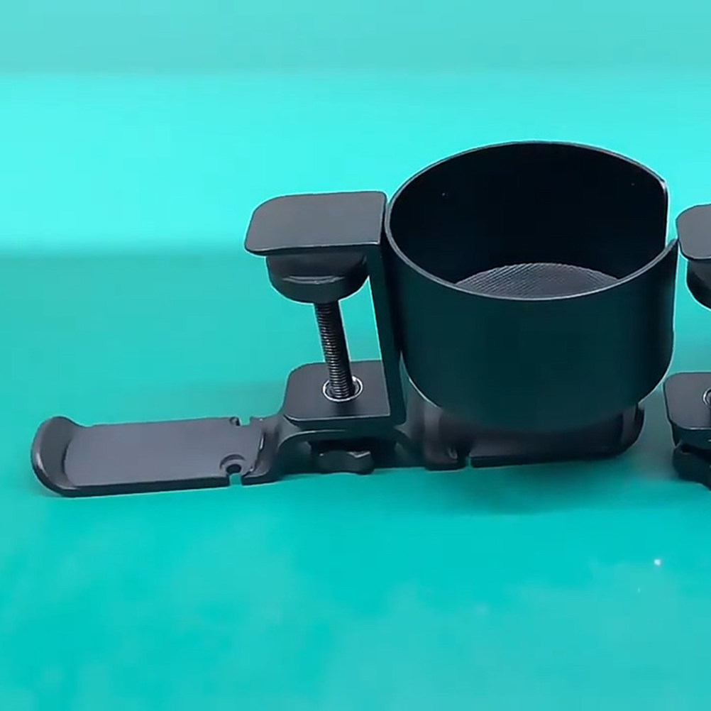 Desk Setup Headphones - 頑丈なアルミ製デスクエッジヘッドホンホルダー スタンド クランプ式カップホルダー付き ヘッドセット ゲーミングセットアップ用 角度調整・回転可能
