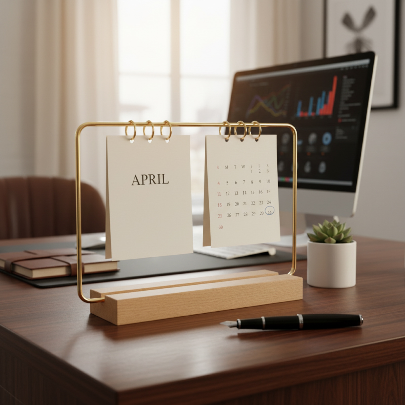 Desk Setup Wood - 木製ベースカレンダースタンド 安定した手作りの卓上カレンダースタンド DIY愛好家、クラフター、デスクトップ向けの滑らかな木製カードストックベース