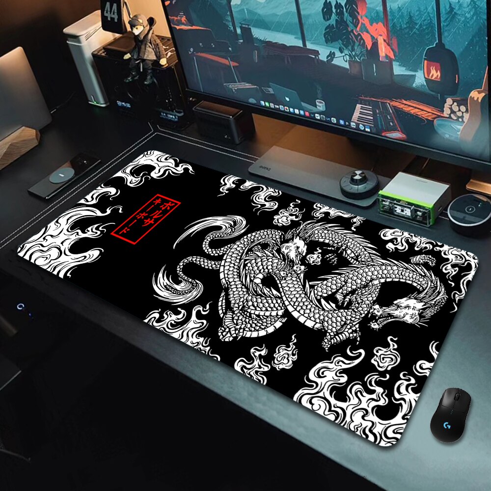 Desk Setup Japan - スピードデスクマットアニメ900x400 700x300マウスマット日本ドラゴン大型ゲームマウスパッドxxlキーボードゲーマーマウスパッド