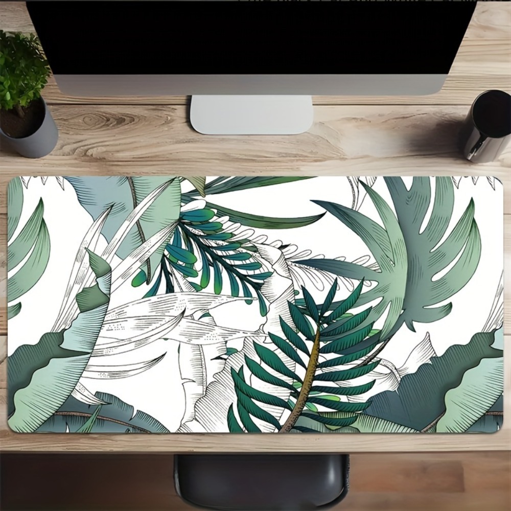 熱帯植物柄、滑り止め底面、オフィスデスクパッド、コンピュータ - Desk Setup With Plants のレビューと価格