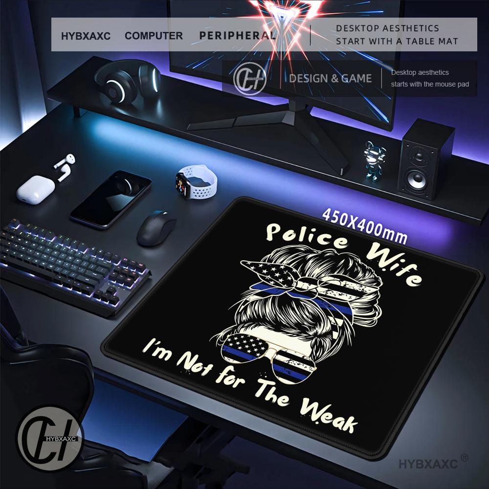 HYBXAXC 警察夫人マウスパッド 薄いブルーライン ギフ - Work Desk Home Setup のレビューと価格