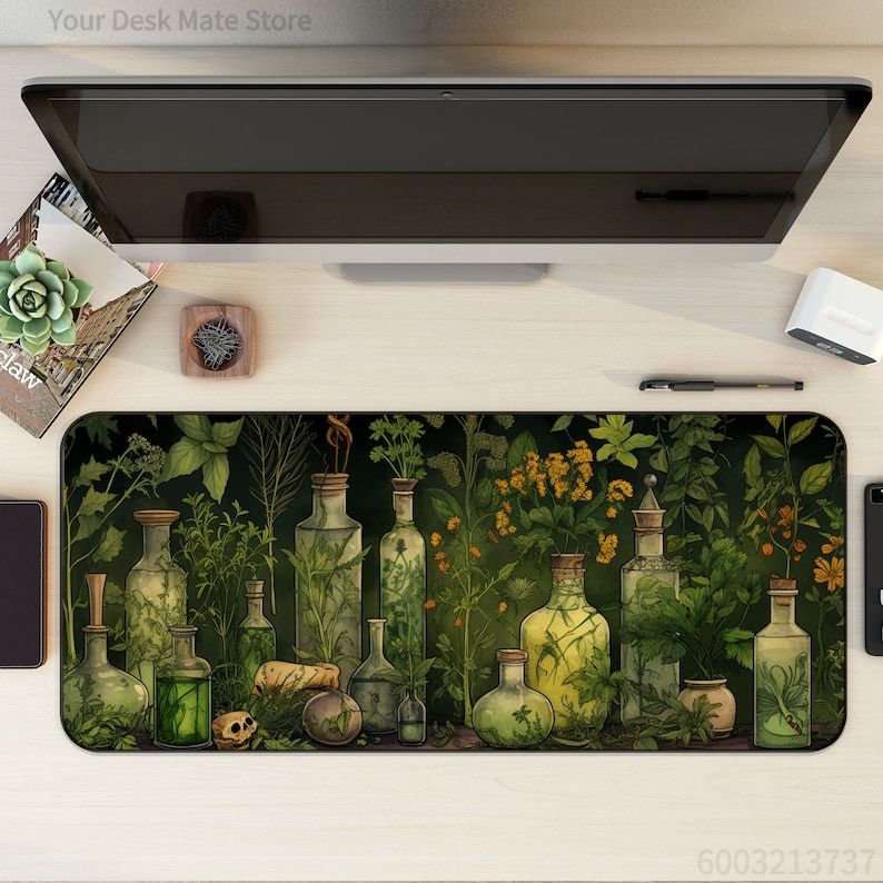 魔女のような植物ポーション植物デスク装飾グリーンデスクマット - Desk Setup With Plants のレビューと価格