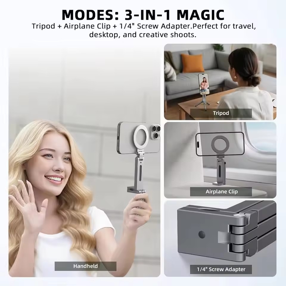 ユニバーサル磁気式スマホホルダー 旅行必需品 フレキシブル回 - Desk Setup Essentials のレビューと価格