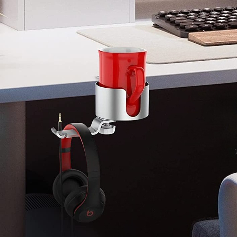 360 °   回転式カップホルダー アルミニウム製デスクマ - Desk Setup Headphones のレビューと価格