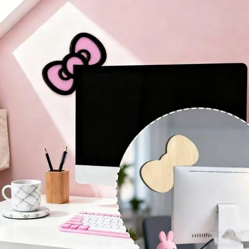 新しい 1/2 個木製ちょう結び PC アクセサリーかわいい - Desk Setup Wood のレビューと価格