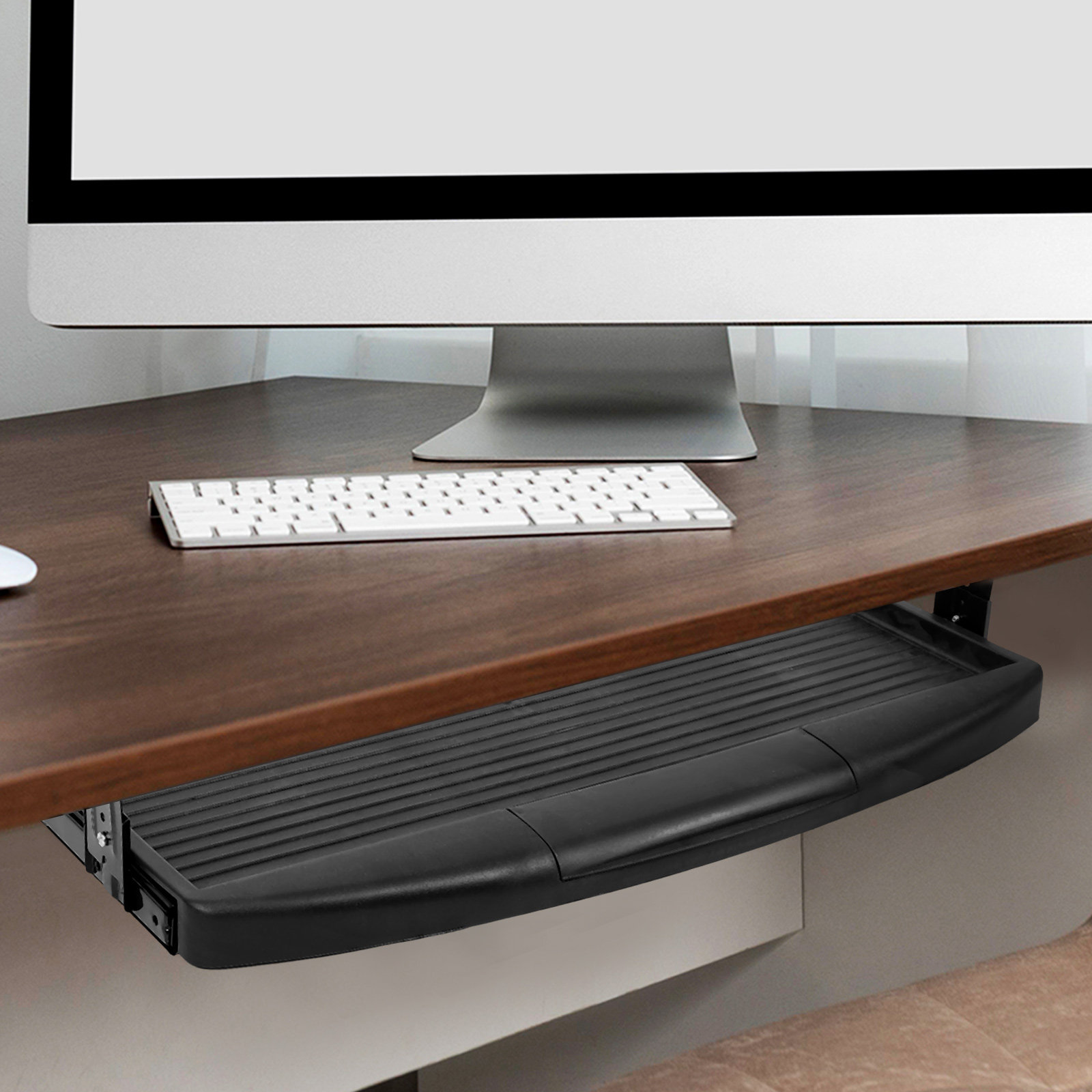 テーブルの下に設置できるスライド式キーボードトレイ、引き出し - Desk Setup Essentials のレビューと価格