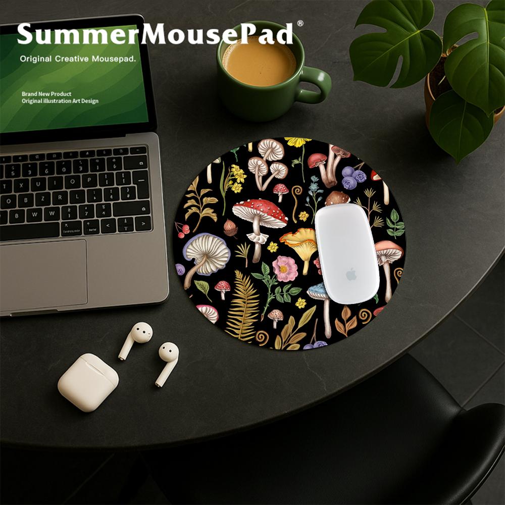 ラウンド森林植物マウスパッドゴム滑り止めオフィスキーボードマ - Desk Setup With Plants のレビューと価格