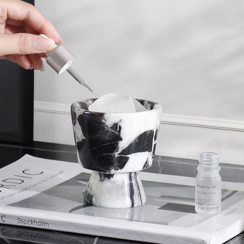 家の装飾、大理石のキャンドルホルダー、アロマセラピーカップ、 - Desk Setup Essentials のレビューと価格