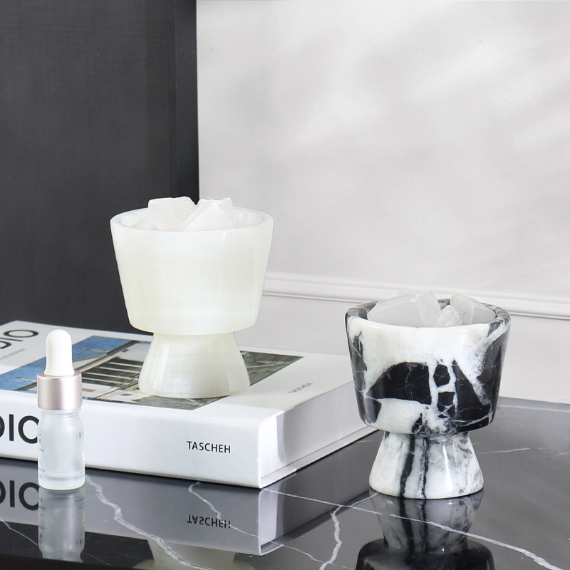 家の装飾、大理石のキャンドルホルダー、アロマセラピーカップ、 - Desk Setup Essentials のレビューと価格