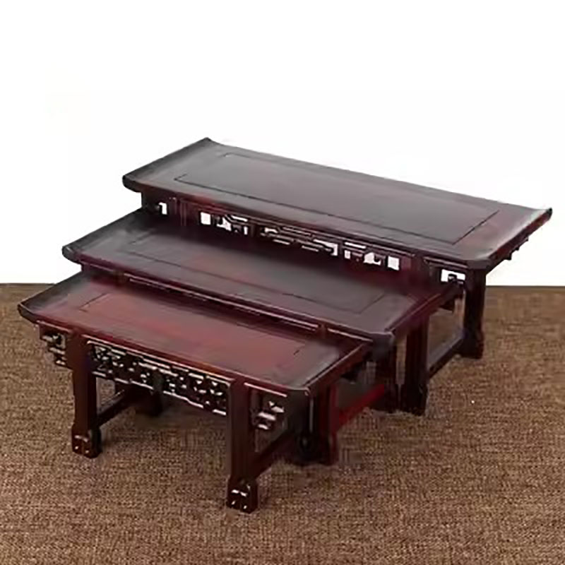 小さなマホガニー仏陀テーブル、無垢材の花瓶、盆栽ベース、ミニ - Desk Setup Wood のレビューと価格