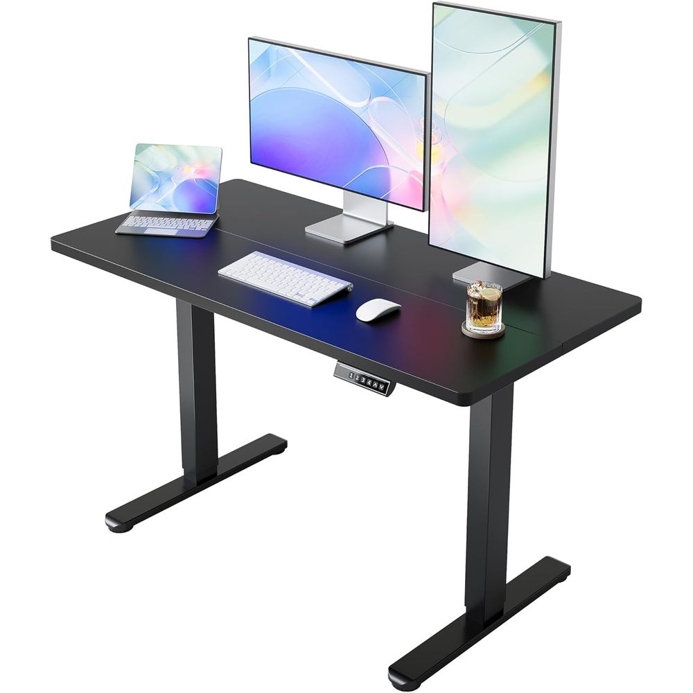 55 x 28インチ電動昇降デスク、高さ調節可能、4つのメモ - Work Desk Home Setup のレビューと価格