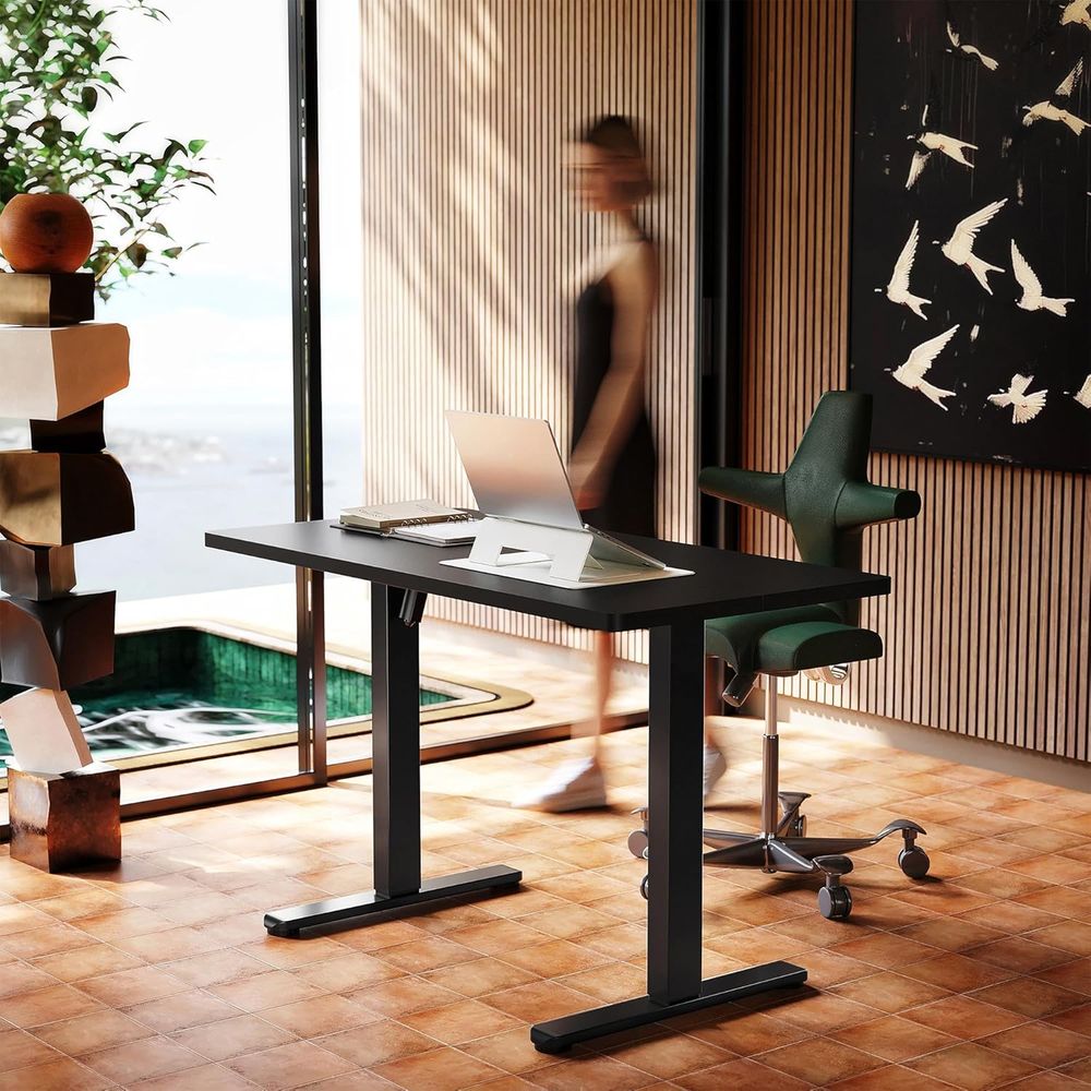 55 x 28インチ電動昇降デスク、高さ調節可能、4つのメモ - Work Desk Home Setup のレビューと価格