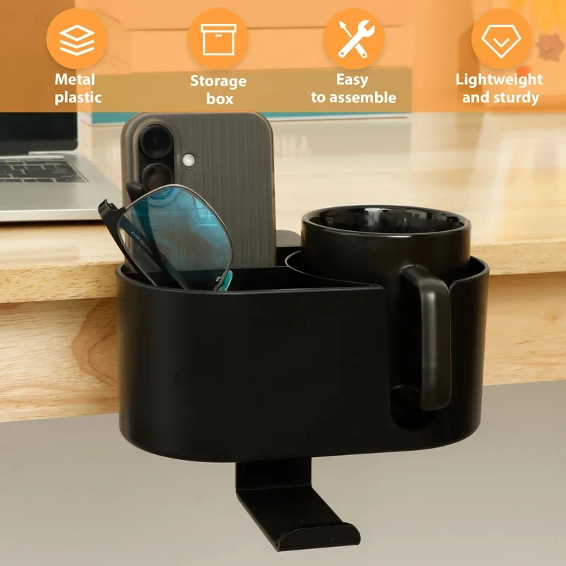 4 in 1デスクカップホルダー、ヘッドホンハンガー、ユニバ - Desk Setup Desk のレビューと価格