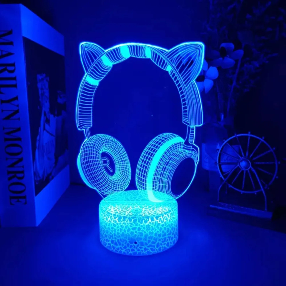ヘッドセットと子供のための3D錯覚常夜灯,ヘッドセット,テー - Desk Setup Headphones のレビューと価格