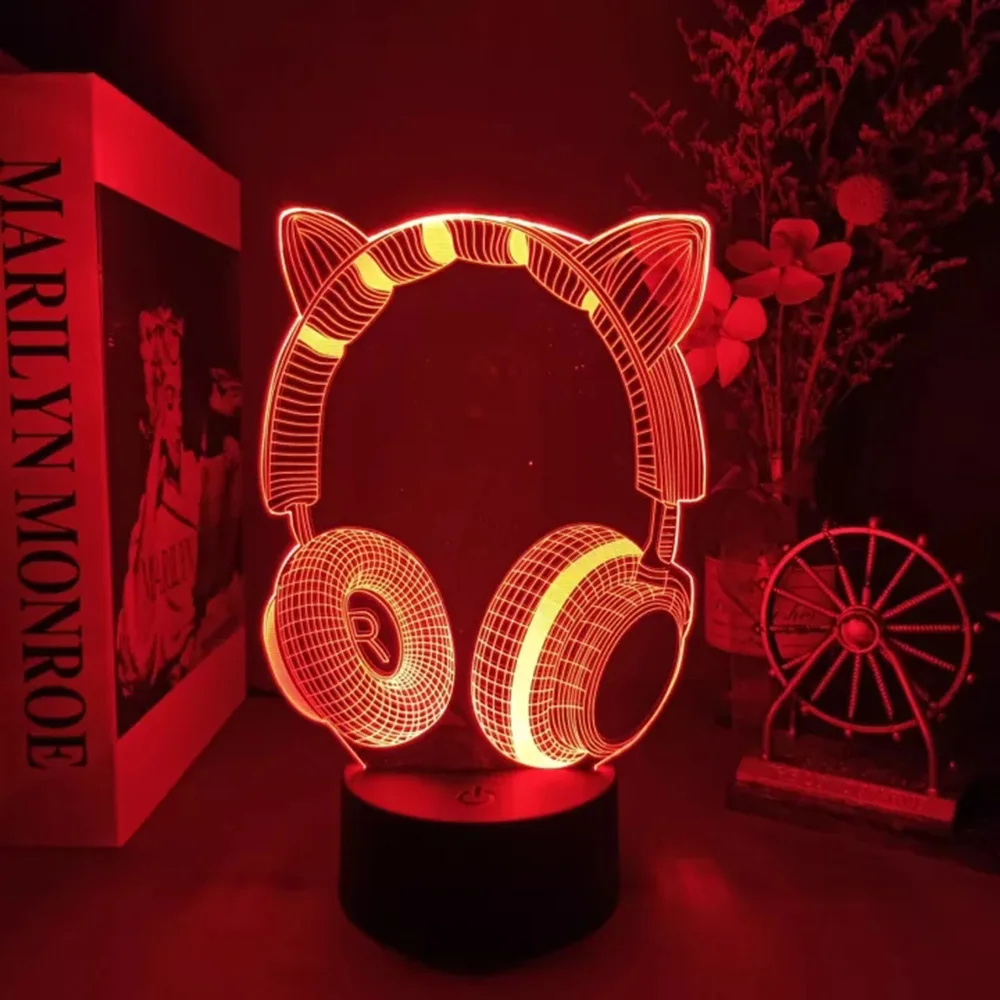 ヘッドセットと子供のための3D錯覚常夜灯,ヘッドセット,テー - Desk Setup Headphones のレビューと価格