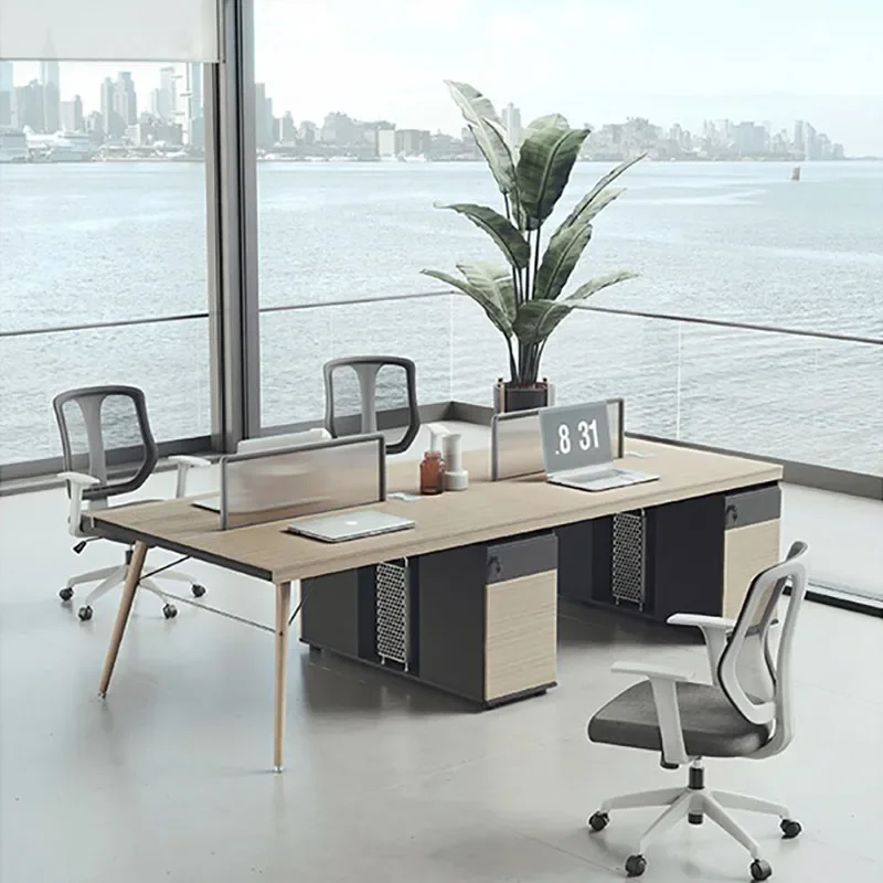 木製エグゼクティブライティングデスク収納セットアップ学生用モ - Work Desk Home Setup のレビューと価格