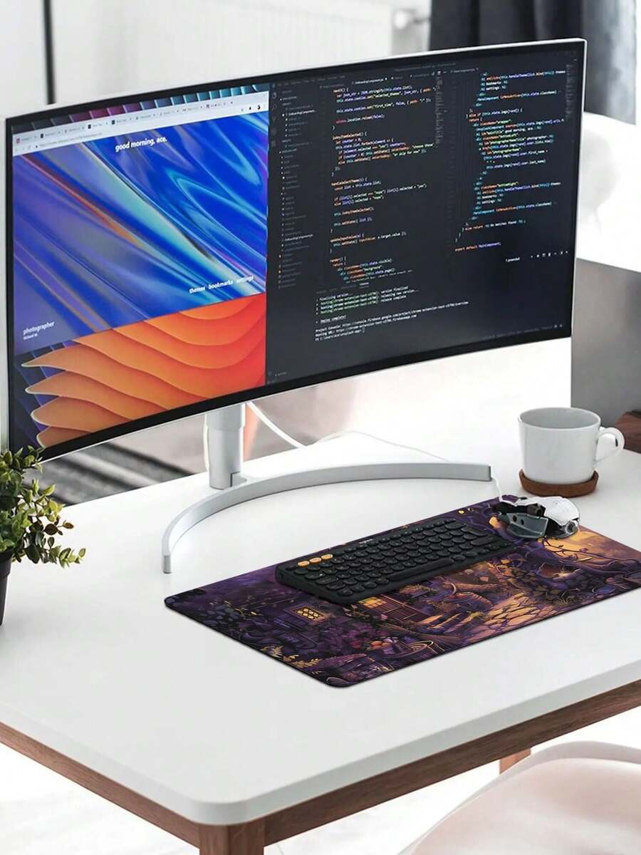 ファンタジーコテージデザインの大型ゲーミングマウスパッド、滑 - Work Desk Home Setup のレビューと価格