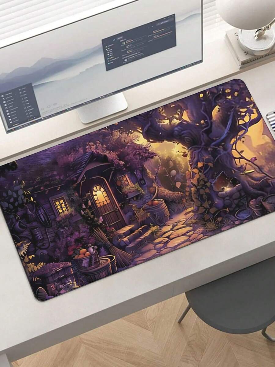 ファンタジーコテージデザインの大型ゲーミングマウスパッド、滑 - Work Desk Home Setup のレビューと価格