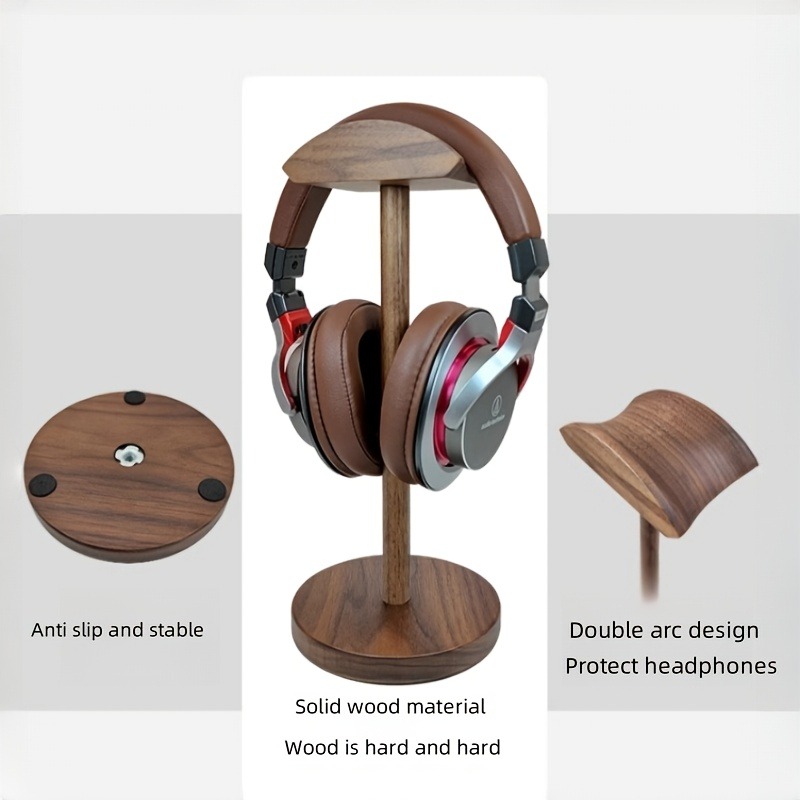 PGY 木製ヘッドホンスタンド 人間工学に基づいたデスクオー - Desk Setup Headphones のレビューと価格