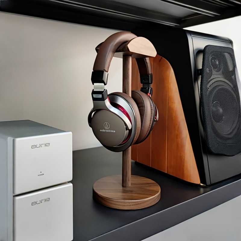 PGY 木製ヘッドホンスタンド 人間工学に基づいたデスクオー - Desk Setup Headphones のレビューと価格