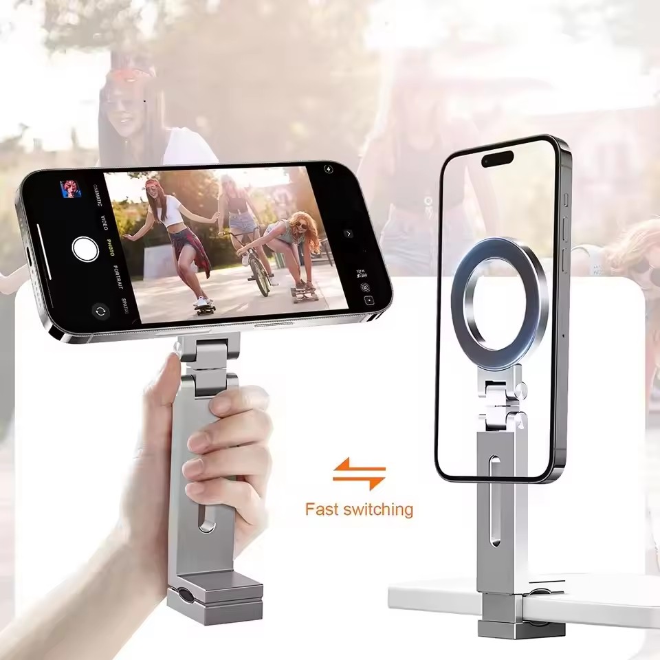 調整可能なユニバーサル磁気式スマホホルダー、旅行必需品、フレ - Desk Setup Essentials のレビューと価格